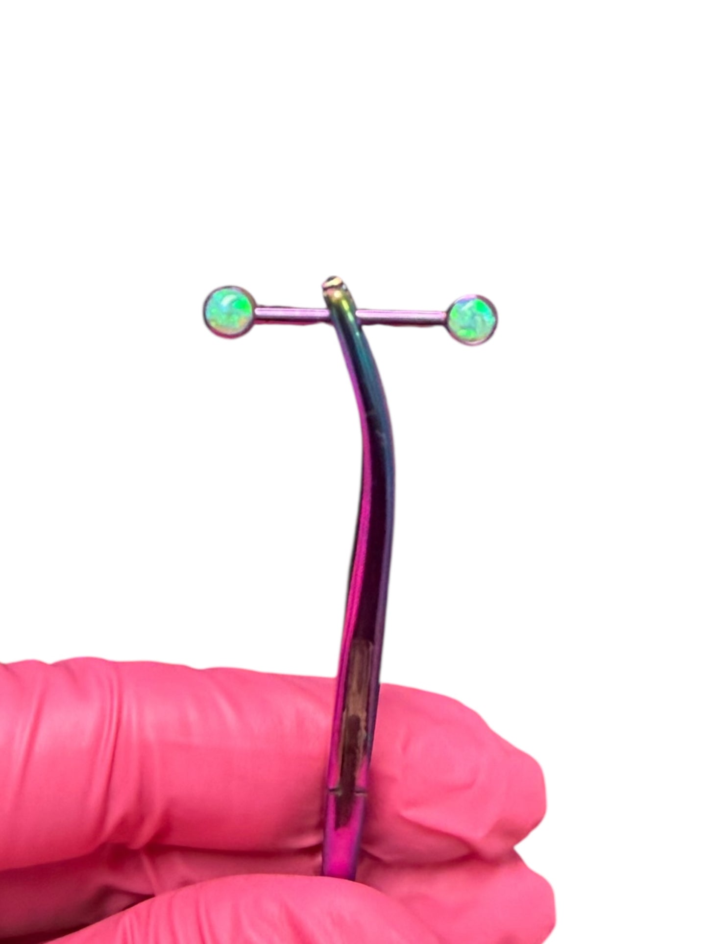 Radioactive | Lime Green Opal Titanium Nipple Barbell
