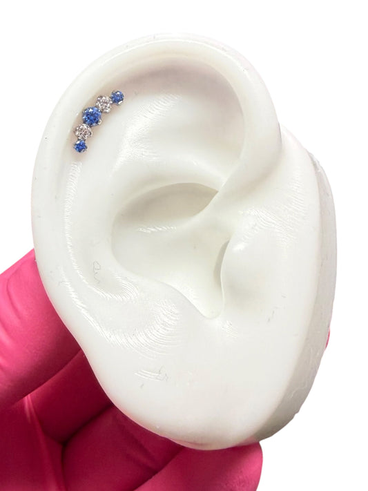 Frozen| Artic Blue & CZ Diamond Curve
