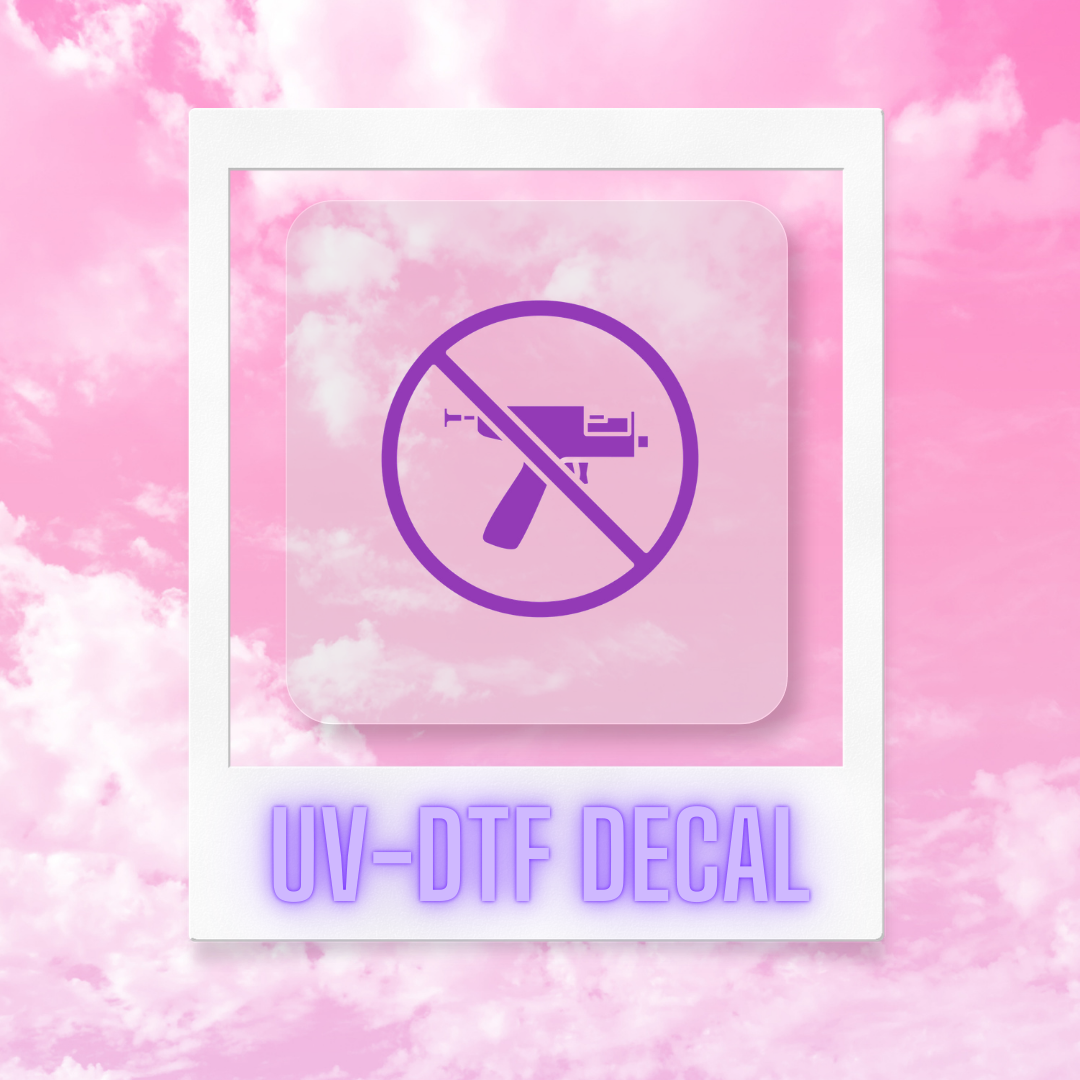 No Gun Purple | Permanent UVDTF Rub-On Decal