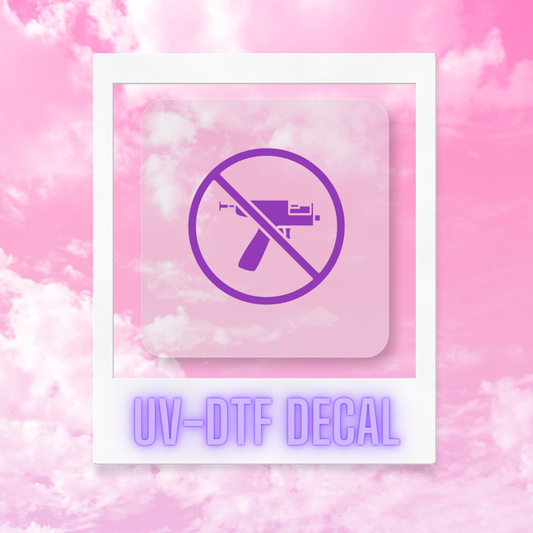 No Gun Purple | Permanent UVDTF Rub-On Decal