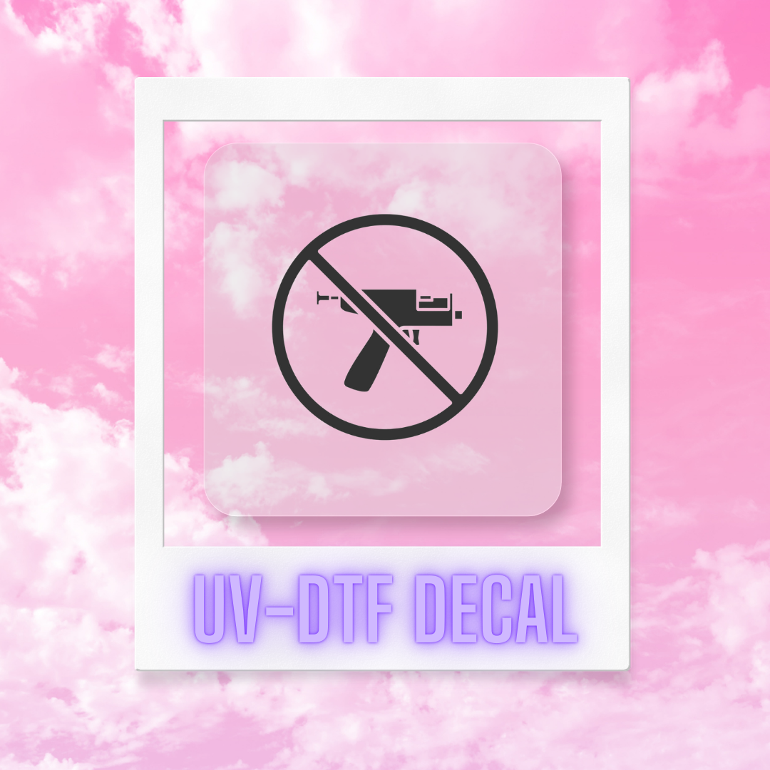 No Gun Black | Permanent UVDTF Rub-On Decal