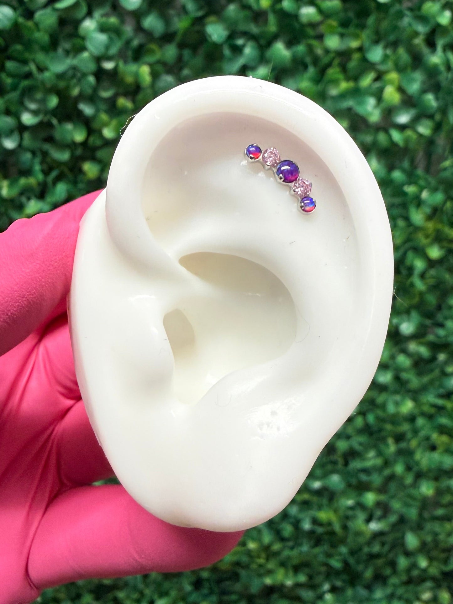 Purple Opal Curve | Titanium Threadless End