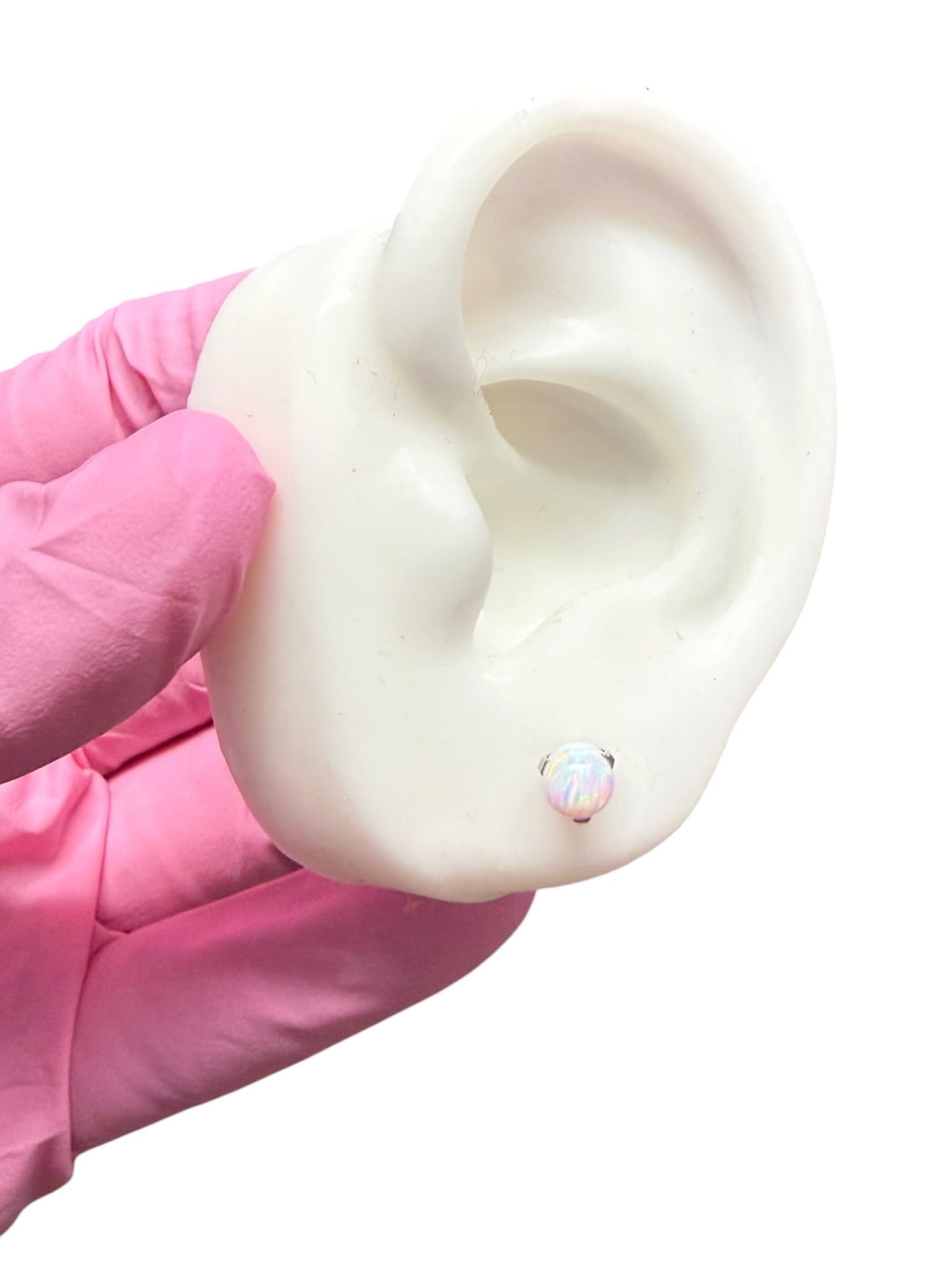 Snow Cone | White Opal Stud