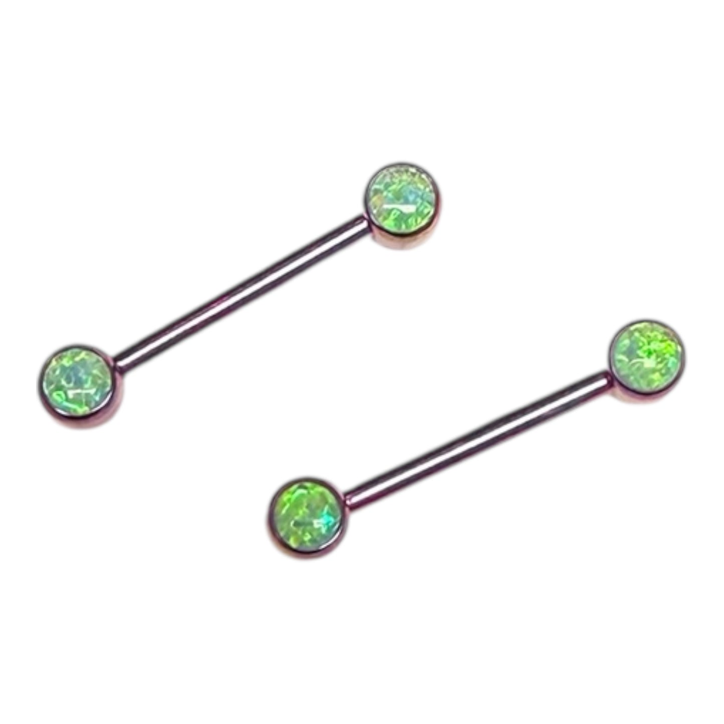 Radioactive | Lime Green Opal Titanium Nipple Barbell
