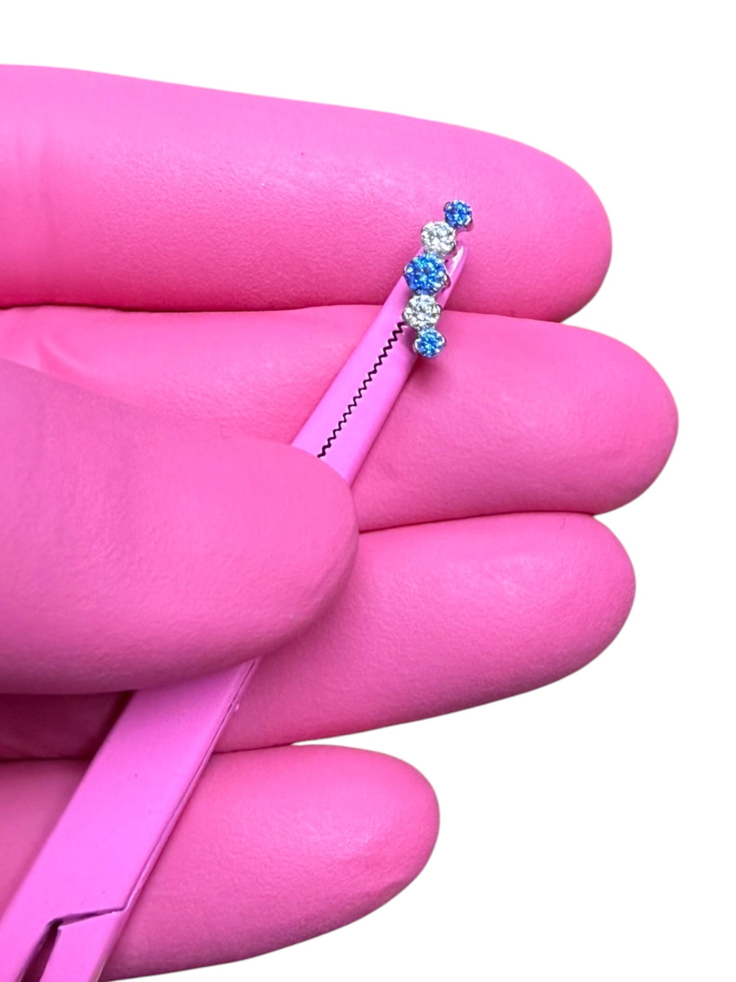 Frozen| Artic Blue & CZ Diamond Curve